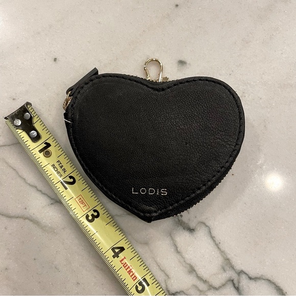 LODIS black genuine leather zippered pouch with belt loop and gold clasp - Picture 2 of 5